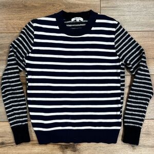 Madewell Navy & White Stripe Crewneck Knit Sweater Size S